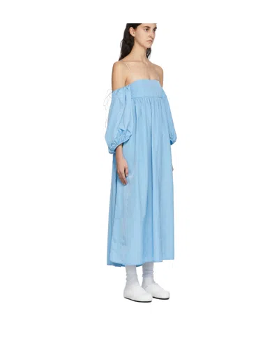Cecilie�bahnsen Strapless Dress With Thin Straps In Blue