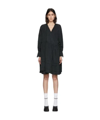 Cecilie�bahnsen V-neck Wrapped Dress In Black