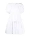 Cecilie Bahnsen Voluminous Puff Sleeve Mini Dress In White