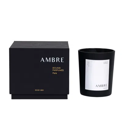 Cedar And Myrrh White Ambre Bougie Parfumée In Black