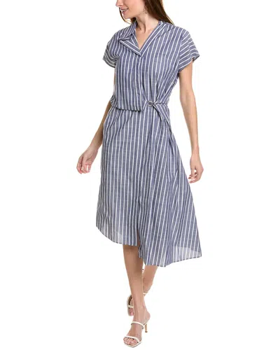 Pre-owned Cedric Charlier Buckle Shirtdress Women's In Blue