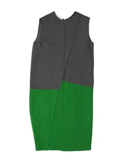 Pre-owned Cedric Charlier Colorblock Pattern Knee-length Dress In Green
