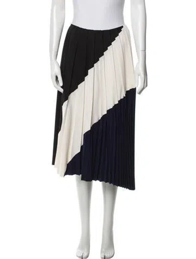 Pre-owned Cedric Charlier Colorblock Pattern Knee-length Skirt In Black