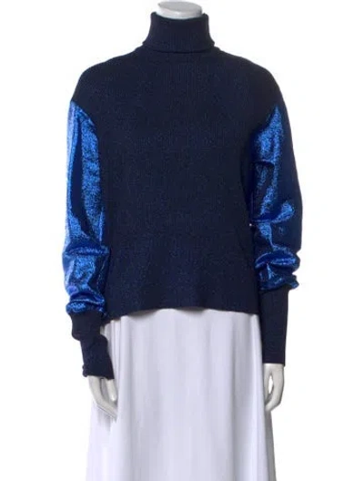 Pre-owned Cedric Charlier Colorblock Pattern Turtleneck Sweater