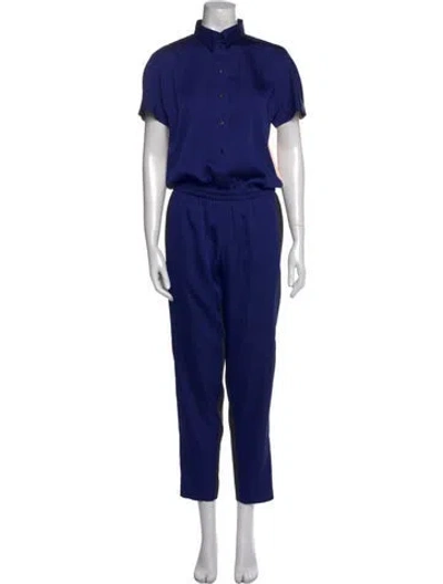 Pre-owned Cedric Charlier Crew Neck Jumpsuit In Blue