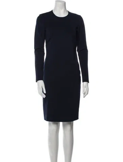 Pre-owned Cedric Charlier Crew Neck Knee-length Dress In Blue