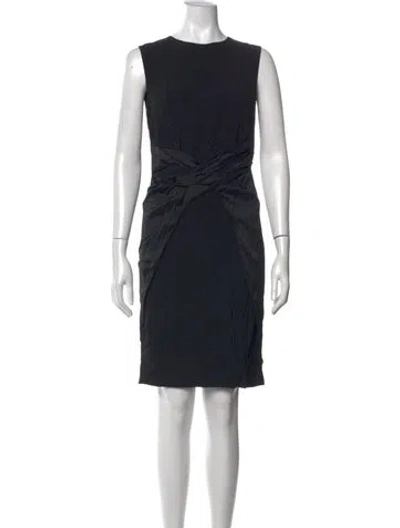 Pre-owned Cedric Charlier Crew Neck Knee-length Dress In Blue