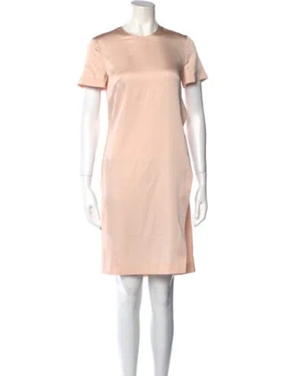 Pre-owned Cedric Charlier Crew Neck Knee-length Dress In Pink