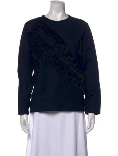 Pre-owned Cedric Charlier Crew Neck Long Sleeve Sweatshirt In Blue