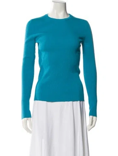Pre-owned Cedric Charlier Crew Neck Long Sleeve Top In Blue
