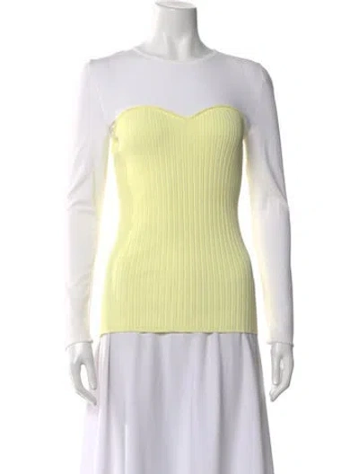 Pre-owned Cedric Charlier Crew Neck Long Sleeve Top In Yellow
