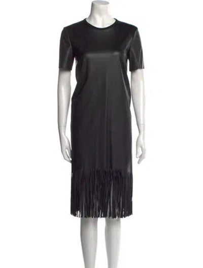 Pre-owned Cedric Charlier Crew Neck Midi Length Dress In Black