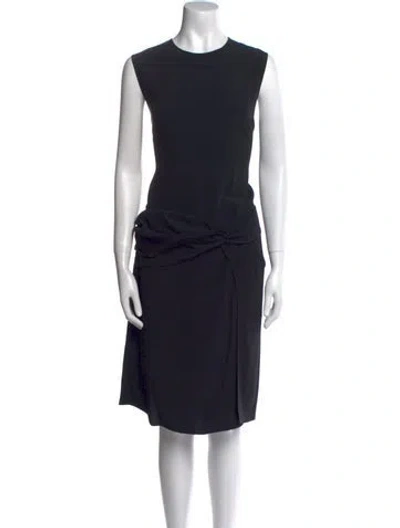 Pre-owned Cedric Charlier Crew Neck Midi Length Dress In Black
