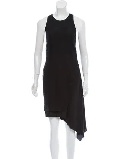 Pre-owned Cedric Charlier Crew Neck Midi Length Dress In Black
