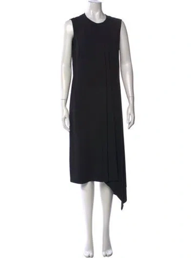 Pre-owned Cedric Charlier Crew Neck Midi Length Dress In Black