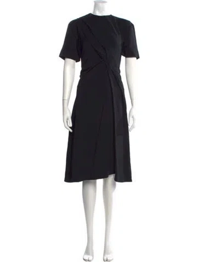 Pre-owned Cedric Charlier Crew Neck Midi Length Dress In Blue