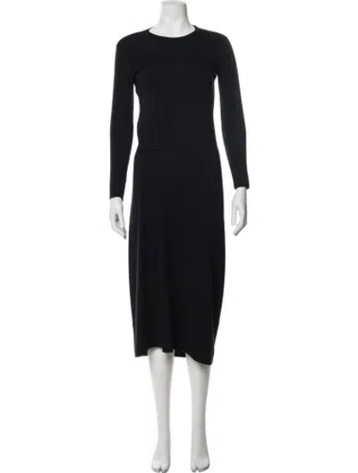 Pre-owned Cedric Charlier Crew Neck Midi Length Dress In Blue