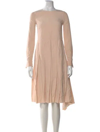 Pre-owned Cedric Charlier Crew Neck Midi Length Dress In Neutral