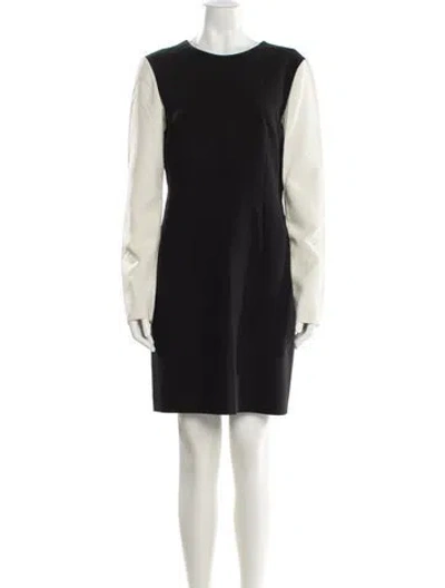 Pre-owned Cedric Charlier Crew Neck Mini Dress In Black