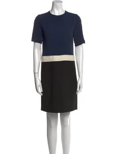 Pre-owned Cedric Charlier Crew Neck Mini Dress In Multi