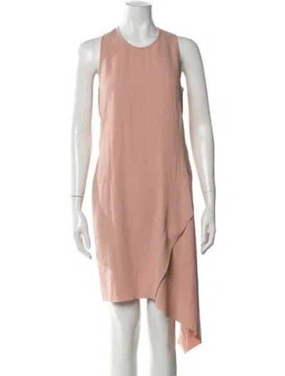 Pre-owned Cedric Charlier Crew Neck Mini Dress W/ Tags In Pink