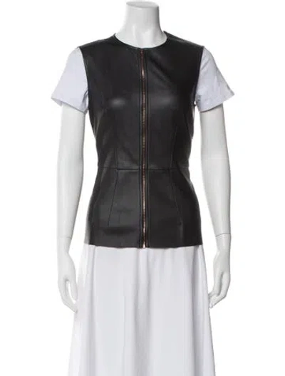 Pre-owned Cedric Charlier Crew Neck Short Sleeve Top In Black