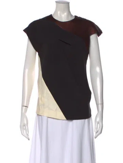 Pre-owned Cedric Charlier Crew Neck Short Sleeve Top In Black