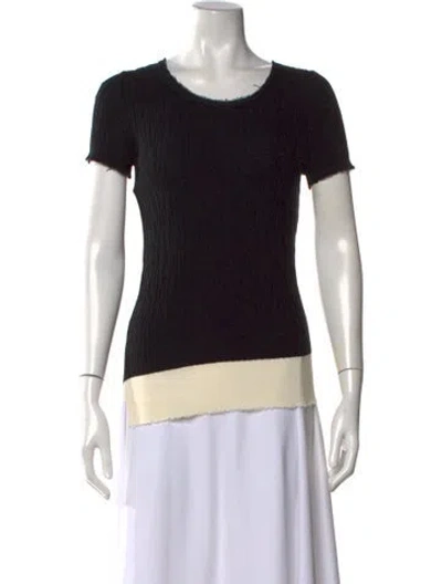 Pre-owned Cedric Charlier Crew Neck Short Sleeve Top In Black