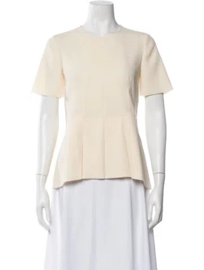 Pre-owned Cedric Charlier Crew Neck Short Sleeve Top In Neutrals