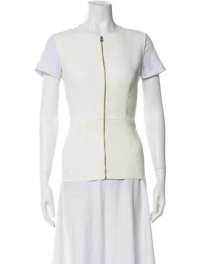Pre-owned Cedric Charlier Crew Neck Short Sleeve Top In White