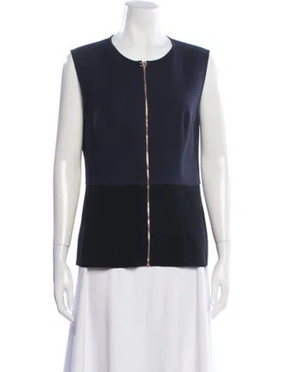 Pre-owned Cedric Charlier Crew Neck Sleeveless Top In Black