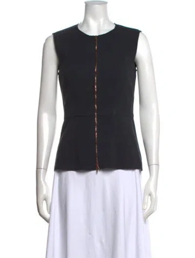 Pre-owned Cedric Charlier Crew Neck Sleeveless Top In Black