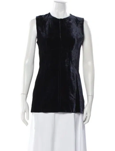 Pre-owned Cedric Charlier Crew Neck Sleeveless Top In Blue