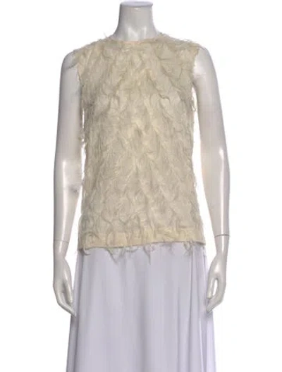 Pre-owned Cedric Charlier Crew Neck Sleeveless Top In Neutral