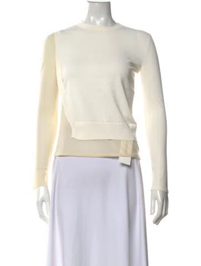 Pre-owned Cedric Charlier Crew Neck Sweater In White