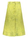 Cedric Charlier Cotton Midi Skirt In 黄色