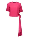 Cedric Charlier Top With Bow In Pink