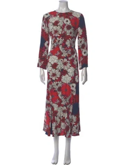 Pre-owned Cedric Charlier Floral Print Long Dress In Multi