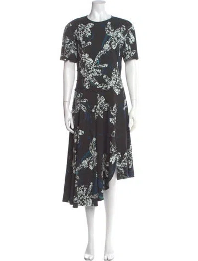 Pre-owned Cedric Charlier Floral Print Long Dress In Multi
