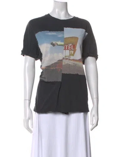 Pre-owned Cedric Charlier Graphic Print Crew Neck T-shirt In Gray