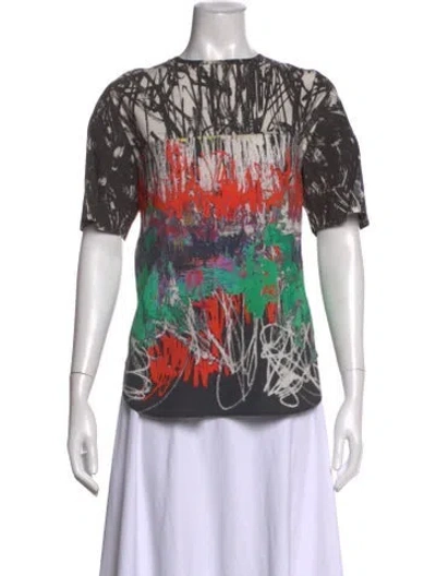 Pre-owned Cedric Charlier Graphic Print Crew Neck T-shirt In White