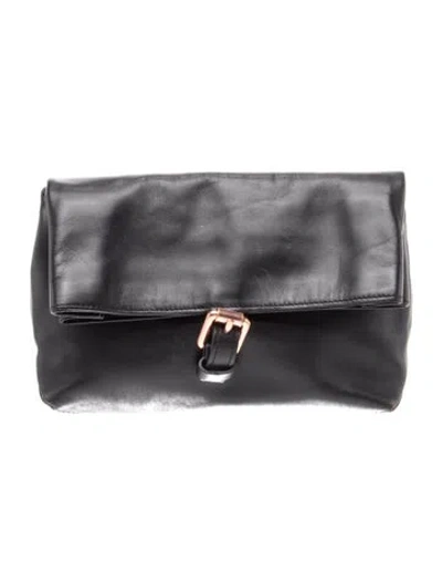 Pre-owned Cedric Charlier Leather Clutch In Black