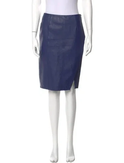 Pre-owned Cedric Charlier Leather Knee-length Skirt In Purple
