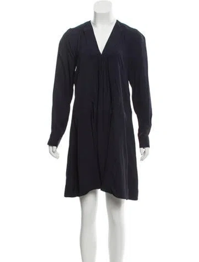 Pre-owned Cedric Charlier Long Sleeve Mini Dress In Blue