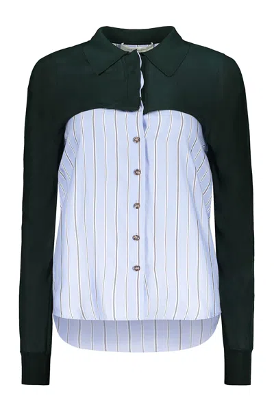 Cedric Charlier Long Sleeve Shirt In Light Blue