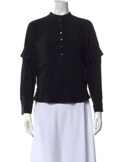 Pre-owned Cedric Charlier Long Sleeve Top In Black