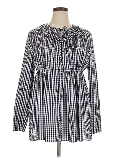 Pre-owned Cedric Charlier Long Sleeve Top Gray Tie Neck Tops
