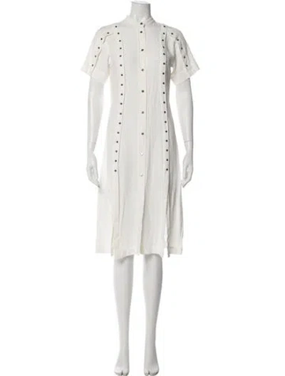 Pre-owned Cedric Charlier Midi Length Dress In Neutral