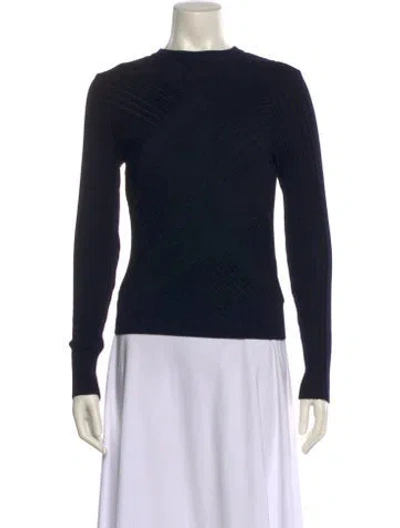 Pre-owned Cedric Charlier Mock Neck Long Sleeve Sweatshirt In Blue