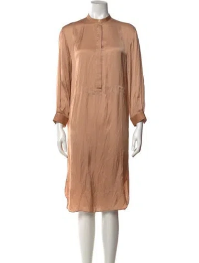 Pre-owned Cedric Charlier Mock Neck Midi Length Dress In Neutral